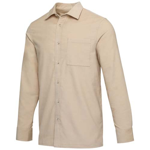 Chemise unisexe promotionnelle en velours côtelé Alum Flocons d’avoine